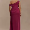 Dalia Off Shoulder Satin Maxi Dress – Mahogany