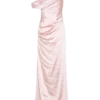 Dalia Off Shoulder Satin Maxi Dress – Soft Pink