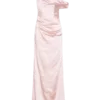 Dalia Off Shoulder Satin Maxi Dress – Soft Pink