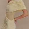 Dallas One Shoulder Mesh Mini Dress – Lemon Dallas One Shoulder Mesh Mini Dress – Lemon