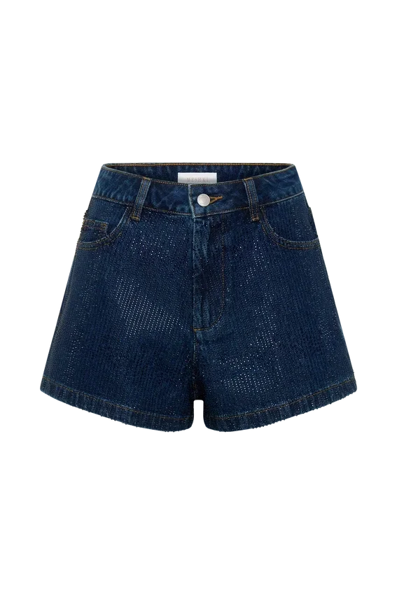 Dan Diamante Denim Shorts – Midnight Blue Dan Diamante Denim Shorts – Midnight Blue