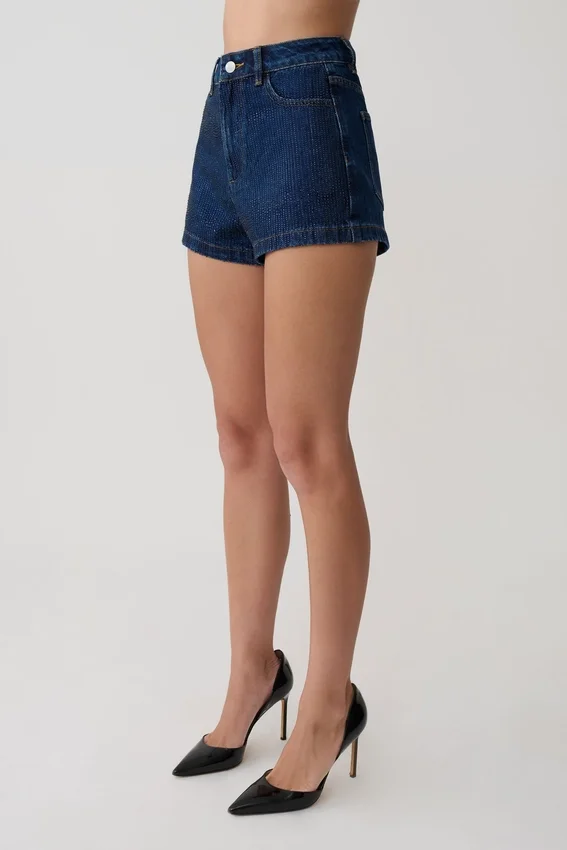 Dan Diamante Denim Shorts – Midnight Blue Dan Diamante Denim Shorts – Midnight Blue