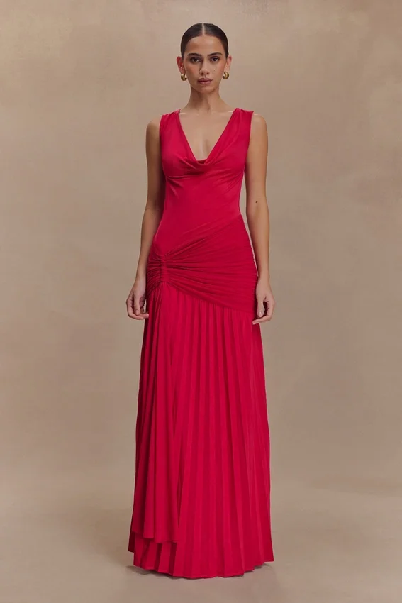 Dania Cowl Neck Slinky Maxi Dress – Fuchsia Pink Dania Cowl Neck Slinky Maxi Dress – Fuchsia Pink