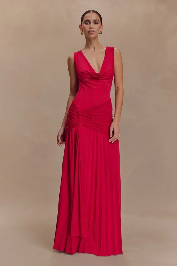 Dania Cowl Neck Slinky Maxi Dress – Fuchsia Pink Dania Cowl Neck Slinky Maxi Dress – Fuchsia Pink