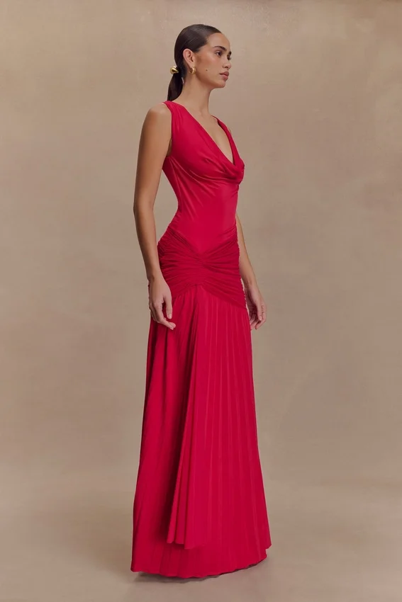 Dania Cowl Neck Slinky Maxi Dress – Fuchsia Pink Dania Cowl Neck Slinky Maxi Dress – Fuchsia Pink