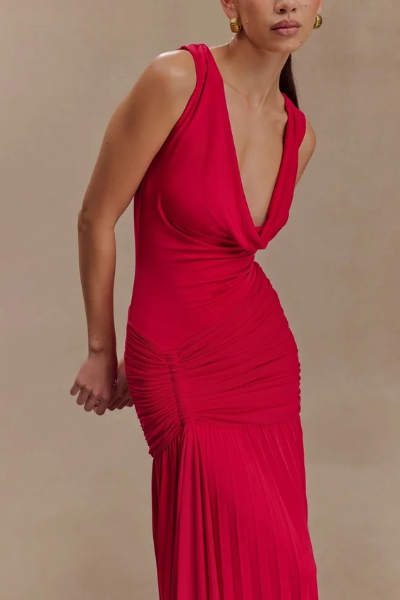Dania Cowl Neck Slinky Maxi Dress – Fuchsia Pink Dania Cowl Neck Slinky Maxi Dress – Fuchsia Pink