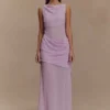 Daria Draped Chiffon Maxi Dress – Light Lilac Daria Draped Chiffon Maxi Dress – Light Lilac