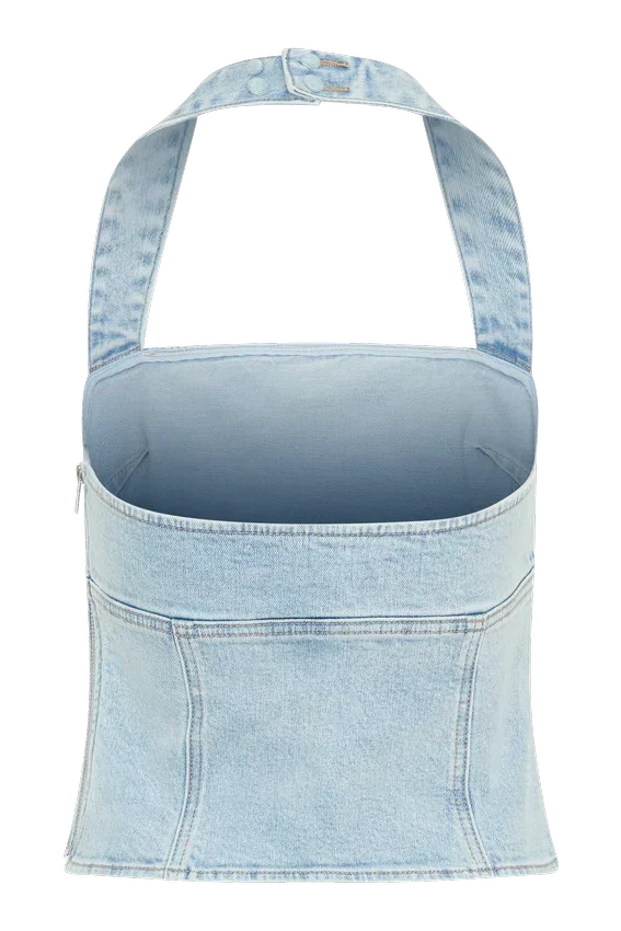 Dayna Denim Halter Top – Light Blue Dayna Denim Halter Top – Light Blue