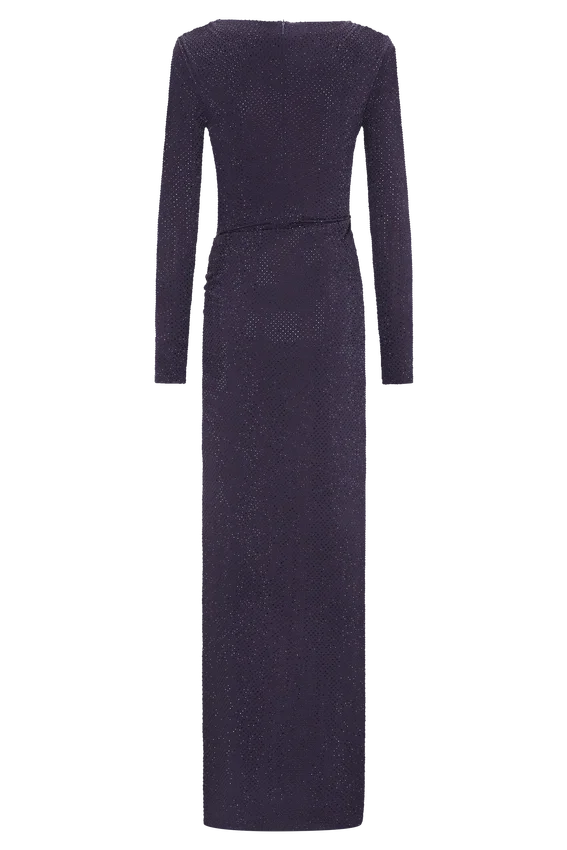 Deanna Long Sleeve Diamante Maxi Dress – Purple Deanna Long Sleeve Diamante Maxi Dress – Purple
