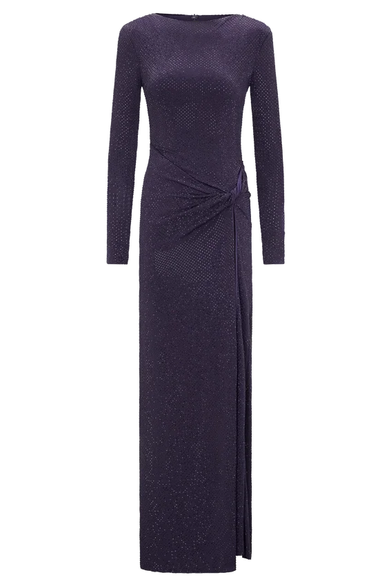 Deanna Long Sleeve Diamante Maxi Dress – Purple Deanna Long Sleeve Diamante Maxi Dress – Purple