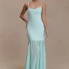 Deanne Bandage And Chiffon Knit Maxi Dress – Blue Deanne Bandage And Chiffon Knit Maxi Dress – Blue