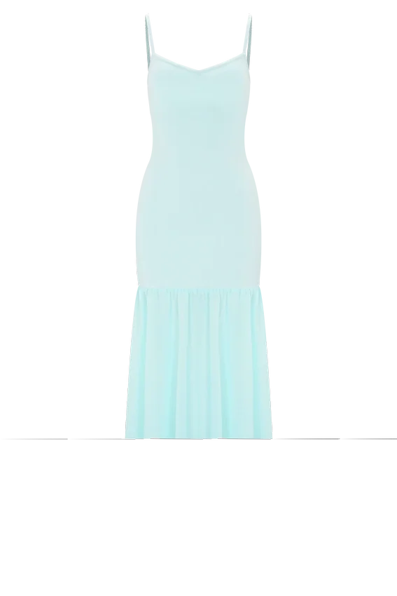 Deanne Bandage And Chiffon Knit Maxi Dress – Blue Deanne Bandage And Chiffon Knit Maxi Dress – Blue