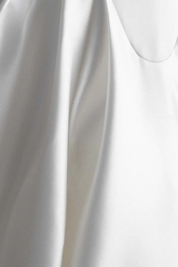 Delphine Satin Strapless Maxi Gown – White Delphine Satin Strapless Maxi Gown – White