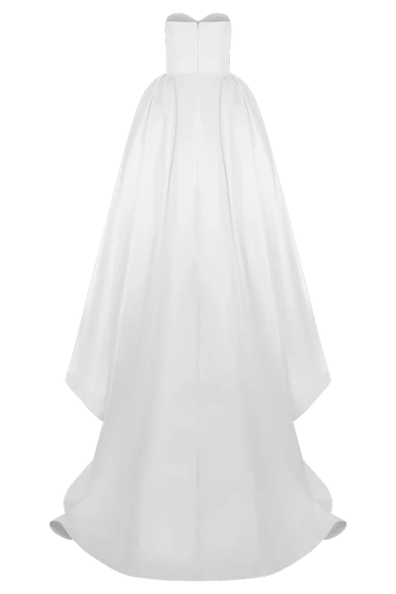 Delphine Satin Strapless Maxi Gown – White Delphine Satin Strapless Maxi Gown – White