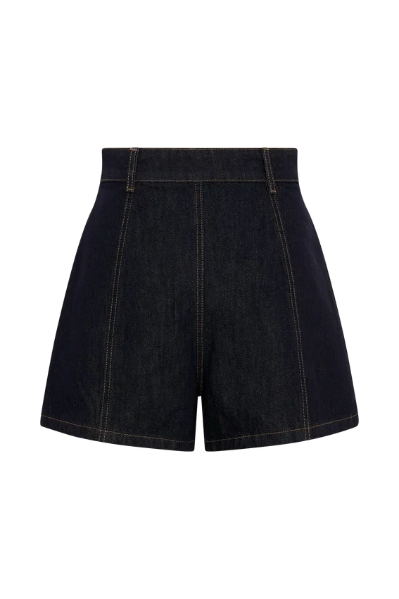 Demi High Waisted Denim Shorts – Washed Indigo Blue Demi High Waisted Denim Shorts – Washed Indigo Blue