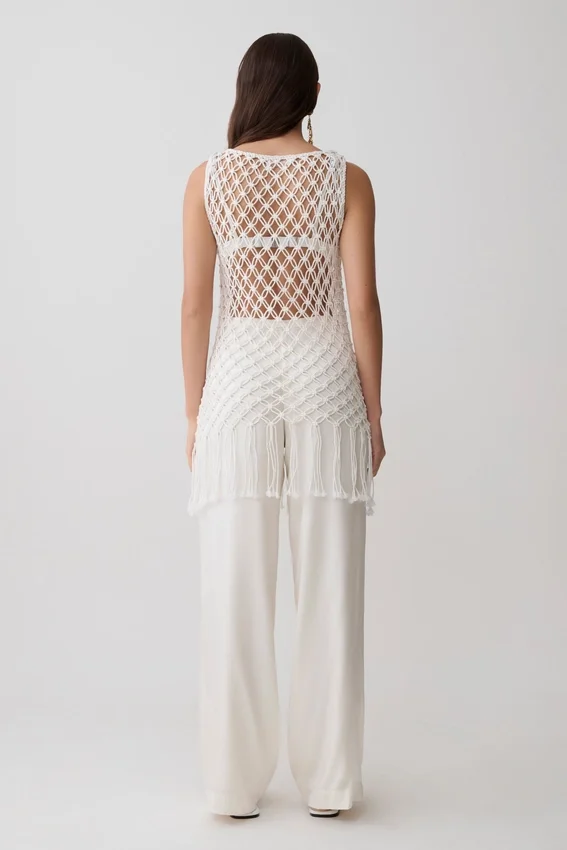 Devlin Macrame Tassel Mini Dress – Ivory Devlin Macrame Tassel Mini Dress – Ivory