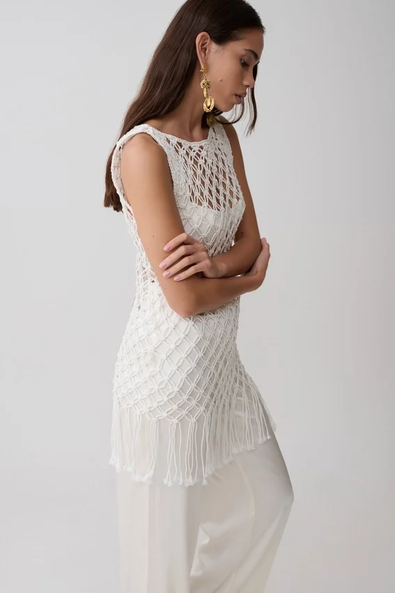 Devlin Macrame Tassel Mini Dress – Ivory Devlin Macrame Tassel Mini Dress – Ivory