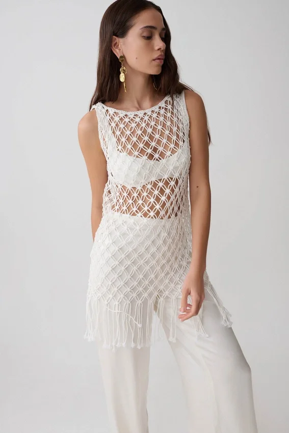 Devlin Macrame Tassel Mini Dress – Ivory Devlin Macrame Tassel Mini Dress – Ivory