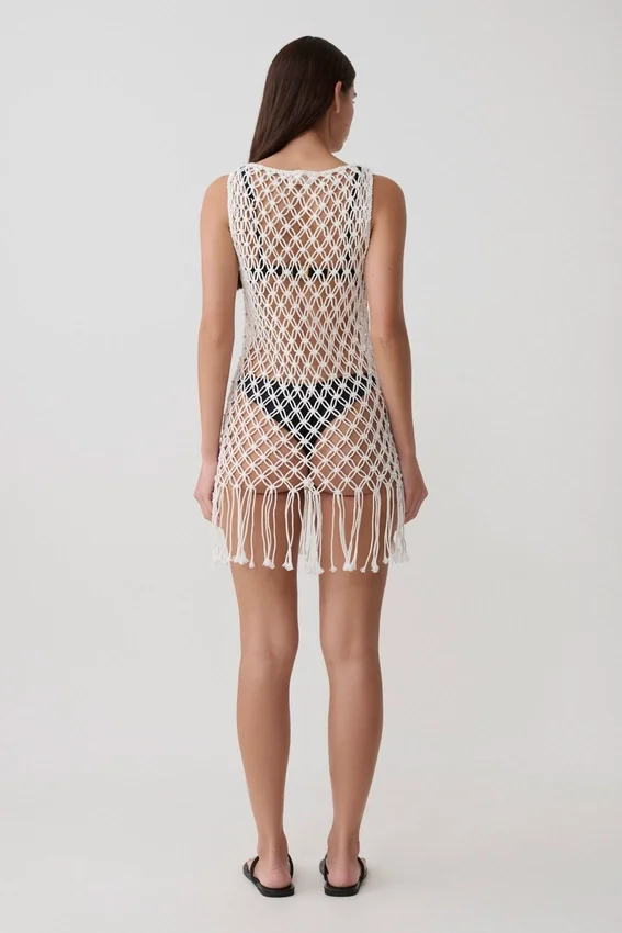 Devlin Macrame Tassel Mini Dress – Ivory Devlin Macrame Tassel Mini Dress – Ivory