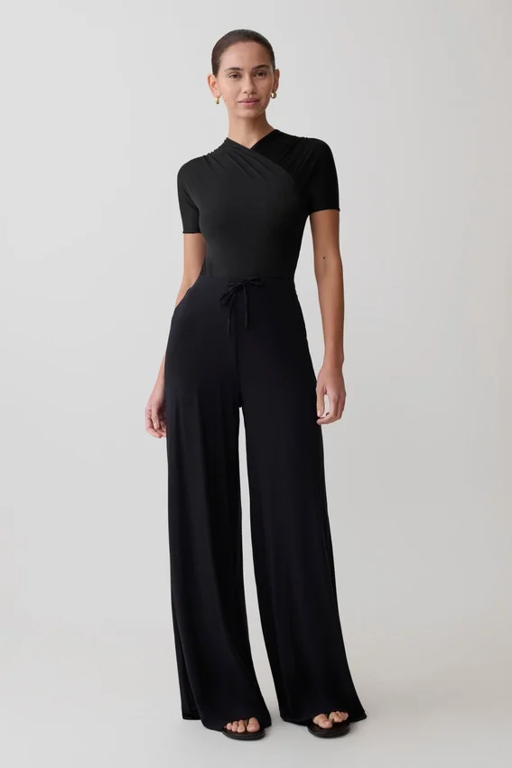Dewi Wide Leg Modal Pants – Black Dewi Wide Leg Modal Pants – Black