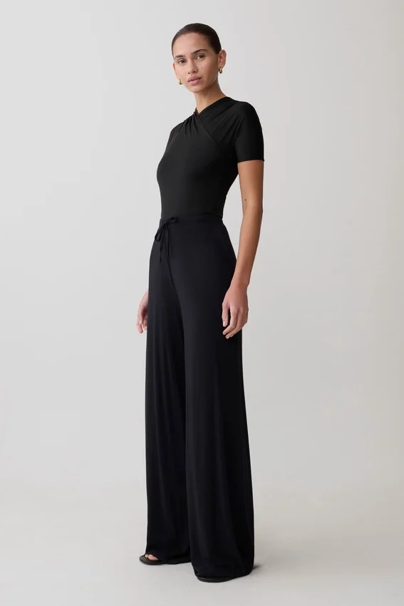 Dewi Wide Leg Modal Pants – Black Dewi Wide Leg Modal Pants – Black