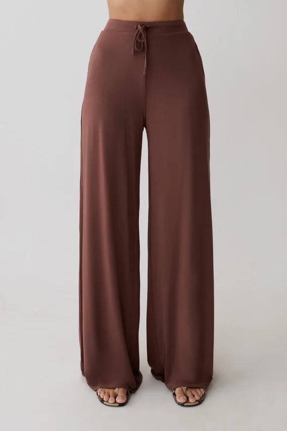 Dewi Wide Leg Modal Pants – Chocolate Dewi Wide Leg Modal Pants – Chocolate