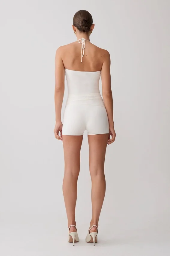 Dimitri Knit Halter Top With Hardware – Ivory Dimitri Knit Halter Top With Hardware – Ivory