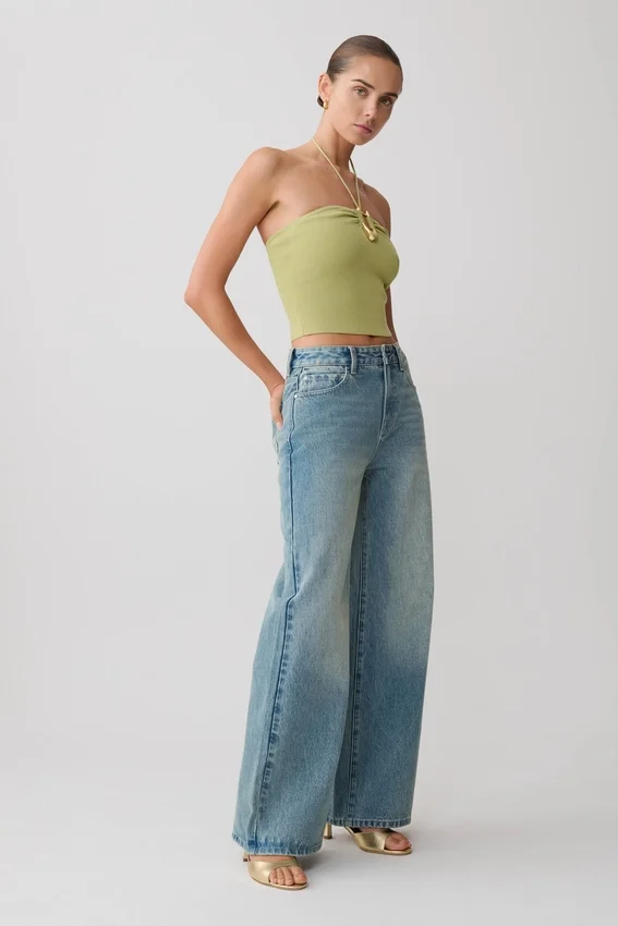 Dimitri Knit Halter Top With Hardware – Light Olive Dimitri Knit Halter Top With Hardware – Light Olive