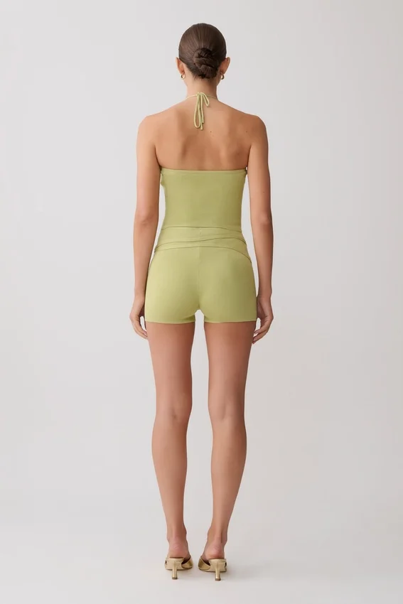 Dimitri Knit Halter Top With Hardware – Light Olive Dimitri Knit Halter Top With Hardware – Light Olive