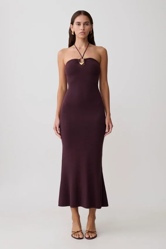 Dimitri Knit Midi Dress – Chocolate Dimitri Knit Midi Dress – Chocolate