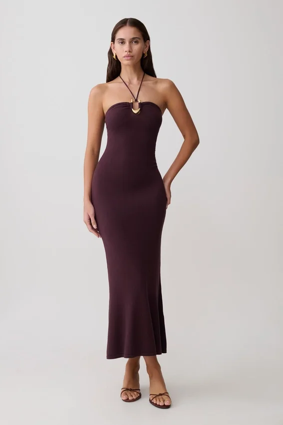 Dimitri Knit Midi Dress – Chocolate Dimitri Knit Midi Dress – Chocolate