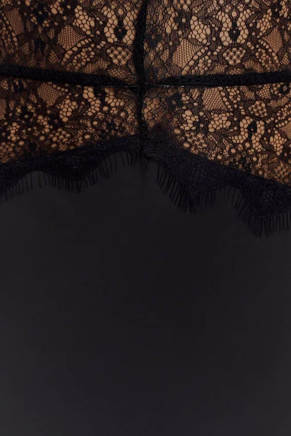 Dinah Lace And Satin Maxi Dress – Black Dinah Lace And Satin Maxi Dress – Black
