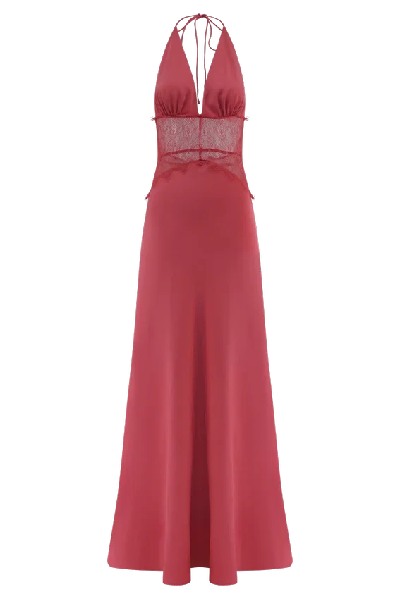 Dinah Lace And Satin Maxi Dress – Blush Rose Dinah Lace And Satin Maxi Dress – Blush Rose