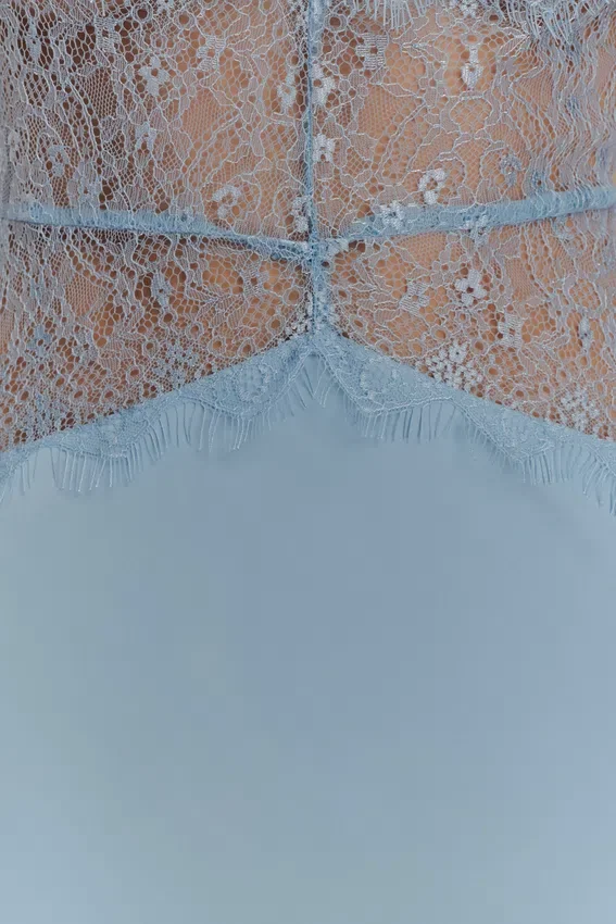 Dinah Lace And Satin Maxi Dress – Cornflower Blue Dinah Lace And Satin Maxi Dress – Cornflower Blue