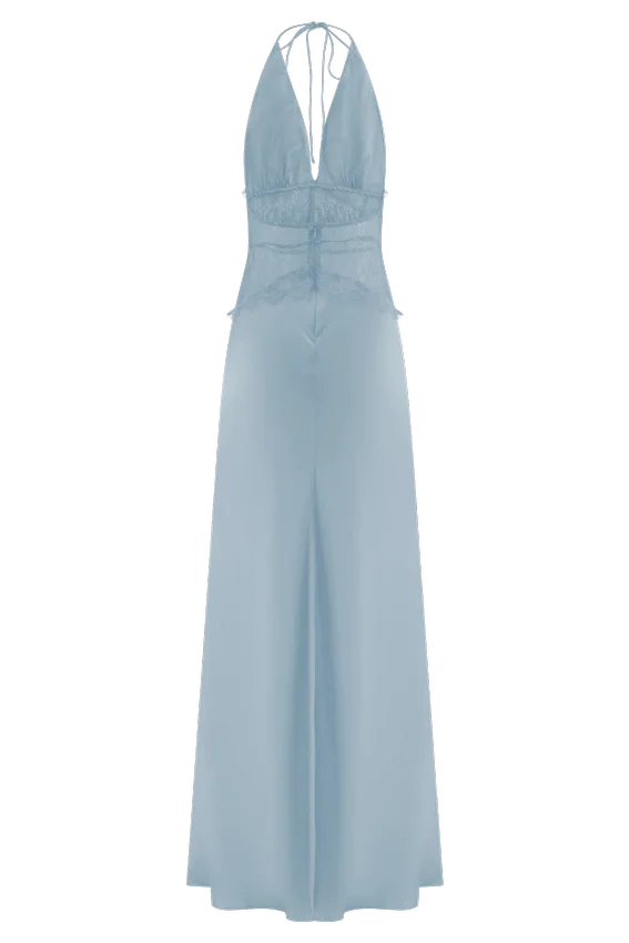 Dinah Lace And Satin Maxi Dress – Cornflower Blue Dinah Lace And Satin Maxi Dress – Cornflower Blue