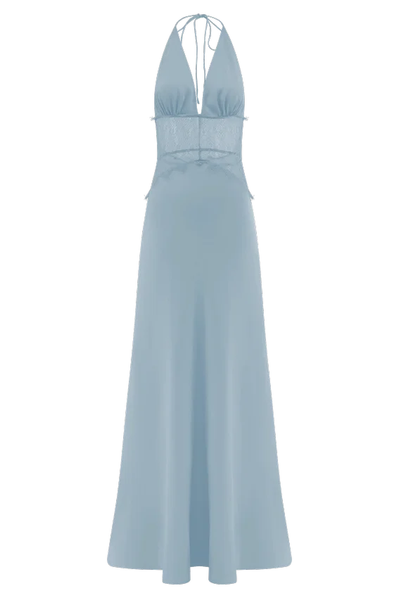 Dinah Lace And Satin Maxi Dress – Cornflower Blue Dinah Lace And Satin Maxi Dress – Cornflower Blue