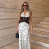 Dinah Lace And Satin Maxi Dress – Polkadot Dinah Lace And Satin Maxi Dress – Polkadot