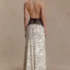 Dinah Lace And Satin Maxi Dress – Polkadot Dinah Lace And Satin Maxi Dress – Polkadot