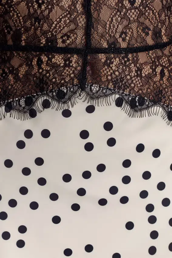 Dinah Lace And Satin Maxi Dress – Polkadot Dinah Lace And Satin Maxi Dress – Polkadot