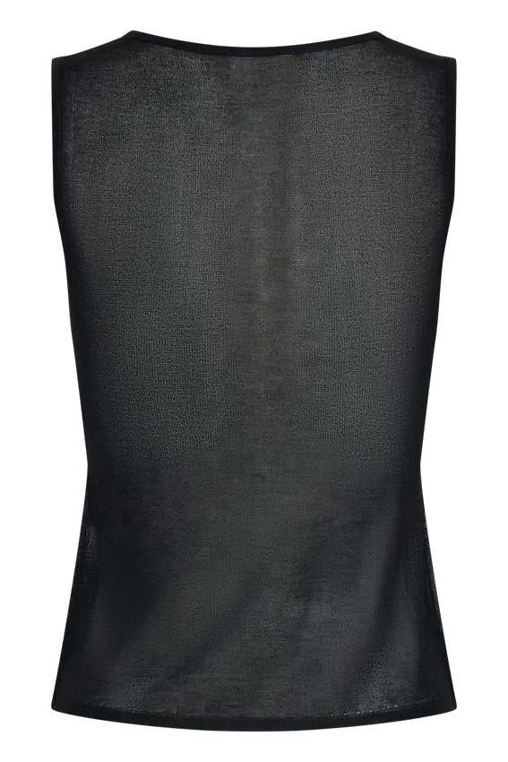 Dollie Sheer Knit Tank Top – Black Dollie Sheer Knit Tank Top – Black