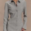 Dorian Fitted Shirt Mini Dress – Charcoal Marle Dorian Fitted Shirt Mini Dress – Charcoal Marle