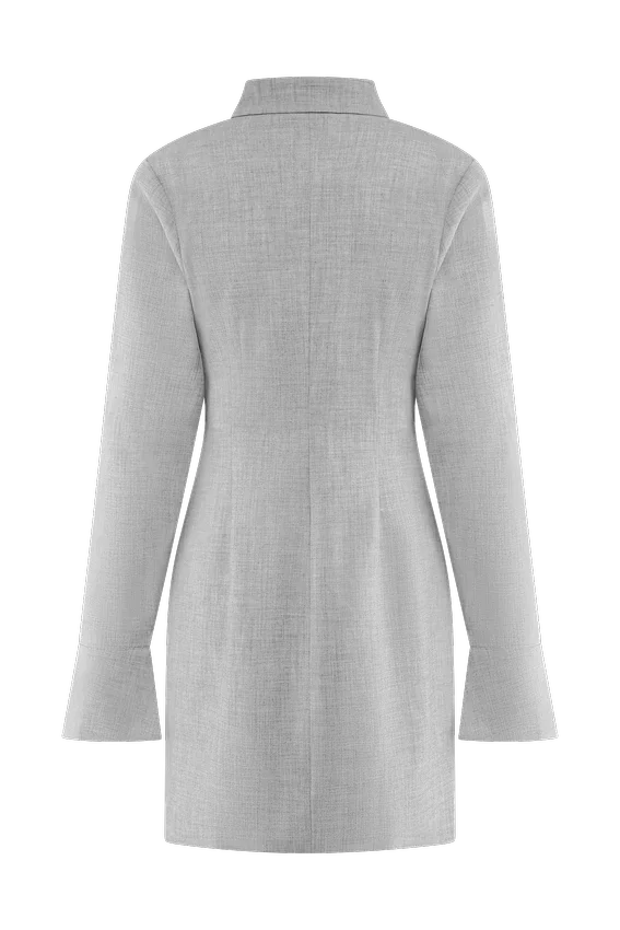 Dorian Fitted Shirt Mini Dress – Charcoal Marle Dorian Fitted Shirt Mini Dress – Charcoal Marle