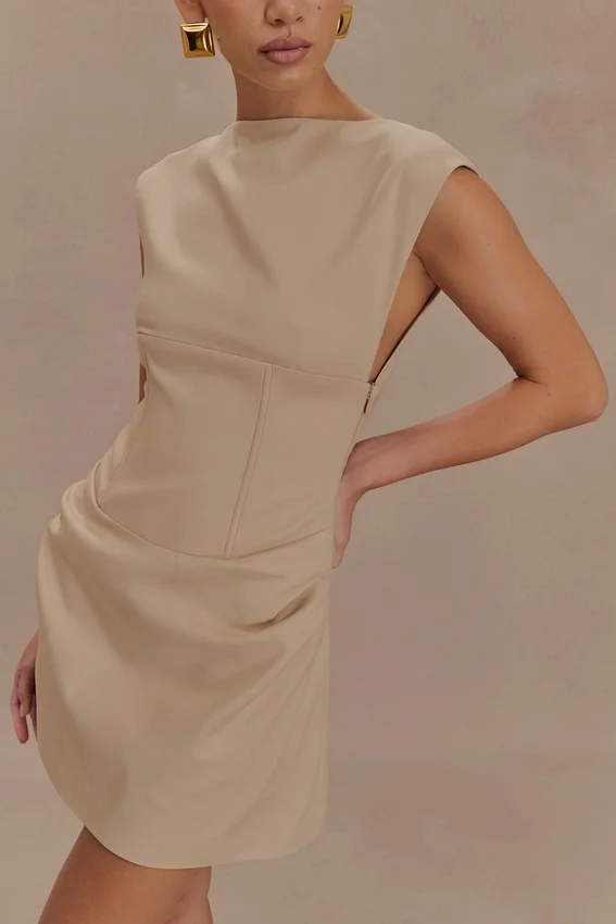 Doris Sleeveless Mini Dress – Camel Doris Sleeveless Mini Dress – Camel