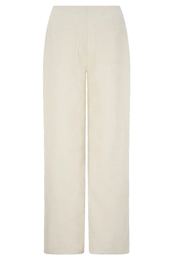Ebony Embroidered Denim Jeans – Cream Ebony Embroidered Denim Jeans – Cream