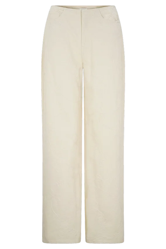 Ebony Embroidered Denim Jeans – Cream Ebony Embroidered Denim Jeans – Cream