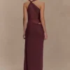 Edwina Knotted Mesh Maxi Dress – Mahogany Edwina Knotted Mesh Maxi Dress – Mahogany