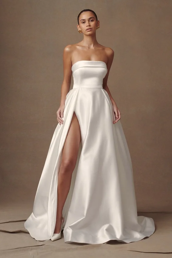 Eileen Strapless Wedding Gown – White Eileen Strapless Wedding Gown – White