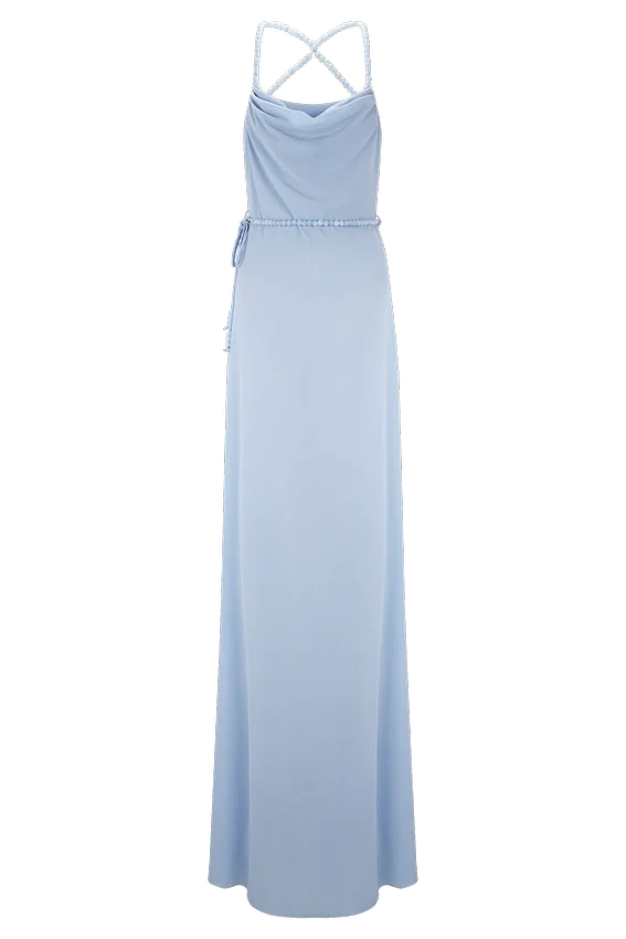 Elaine Chiffon Beaded Maxi Dress – Sky Blue Elaine Chiffon Beaded Maxi Dress – Sky Blue