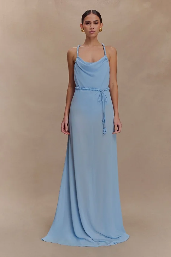 Elaine Chiffon Beaded Maxi Dress – Sky Blue Elaine Chiffon Beaded Maxi Dress – Sky Blue