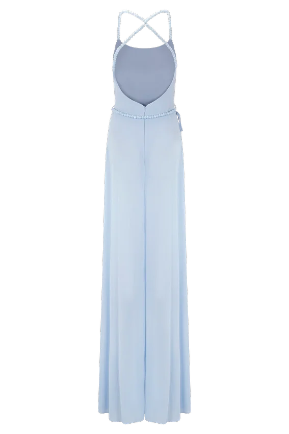 Elaine Chiffon Beaded Maxi Dress – Sky Blue Elaine Chiffon Beaded Maxi Dress – Sky Blue